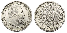 Germany Empire Württemberg 2 Mark 1906 F