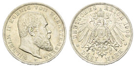 Germany Empire Württemberg 3 Mark 1909 F