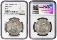 Germany 5 Reichsmark 1925 D. NGC MS 63