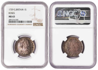 Great Britain Shilling 1739. NGC MS 63