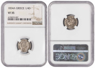 Greece 1/4 Drachm 1834 A. NGC VF 35