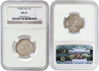 Italy 5 Lire 1930 R. NGC MS 63
