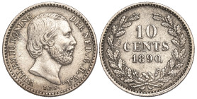 Netherlands 10 Cents 1890
