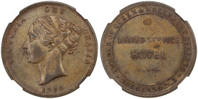 New Zealand 1 Penny 1874. NGC MS 61