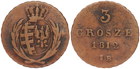 Poland Grand Duchy of Warszawa 3 Groszy 1812 IB