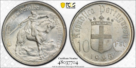 Portugal 10 Escudos 1928. PCGS UNC details