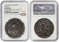 Russia 1 Rouble 1741. NGC XF Details. Very rare type