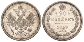 Russia 20 Kopeks 1859 СПБ ФБ