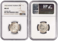Russia-USSR 20 Kopeks 1923. NGC MS 63