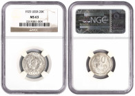 Russia-USSR 20 Kopeks 1925. NGC MS 63