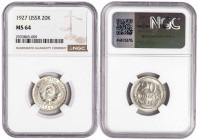 Russia-USSR 20 Kopeks 1927. NGC MS 64
