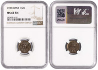 Russia-USSR ½ Kopek 1928. NGC MS 62 BN