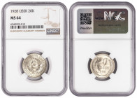 Russia-USSR 20 Kopeks 1928. NGC MS 64