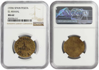 Spain Arahal 1 Peseta 1936. NGC MS 62