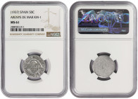 Spain 50 Centimos (1937). NGC MS 61. Top Pop!