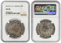 Sudan 20 Piastres AH1311/11 (1893/4). NGC AU 58. Top Pop.