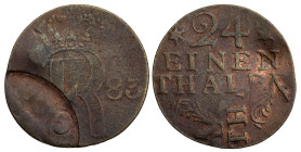 Germany Prussia 1/24 Thaler 1783. Mint Error