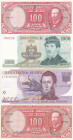 Chile 100, 100, 1000, 2000 Pesos 1963-2004. 4 pcs.