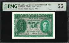 Hong Kong 1 Dollar 1952. PMG 55