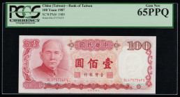 Сhina (Taiwan) 100 Yuan 1987. PCGS 65 PPQ