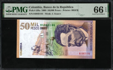 Colombia 50.000 Pesos 2000. PMG 66 EPQ