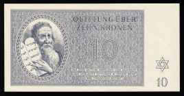 Czechoslovakia Theresienstadt Ghetto 10 Kronen 1943