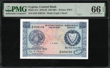 Cyprus 250 Mils 1978. PMG 66 EPQ