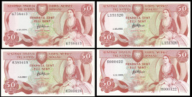 Cyprus 50 Cents 1984, 87, 88, 89. 4 pcs.