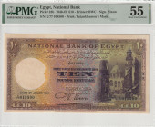 Egypt 10 Pounds 1944. PMG 55