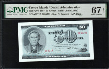 Faeroe Islands 50 Kronur 1987. PMG 67 EPQ