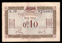 France 10 Centimes 1923 Regie Chemin De Fer Territories Occupes