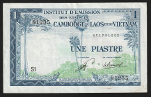 French Indochina 1 Piastre 1954 (ND)