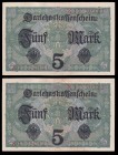 Germany 5 Mark 1917. Consecutive Pair