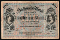 Germany Saxony 100  Mark 1890