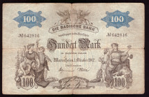 Germany Baden 100 Mark 1902