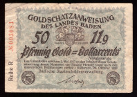 Germany Baden 50 Pfennig Gold = 11.90 Dollarcents 1923
