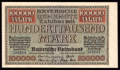 Germany Bayern 100.000 Mark 1923