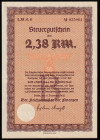 Germany 2,38 RM Tax Vouchers of the German Reich 1937