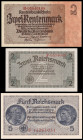 Germany 2 Rentenmark 1937, 2, 5 Reichsmark 1940. 3 pcs.