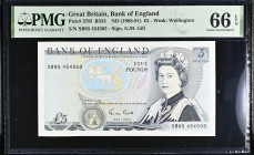 Great Britain 5 Pounds 1988-91. PMG 66 EPQ