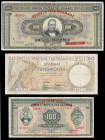 Greece 50, 100, 1000 Drachmai 1926-35. 3 pcs.