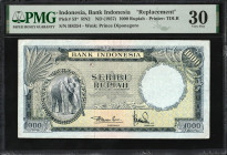 Indonesia 1000 Rupiah ND (1957). Replacement. PMG 30
