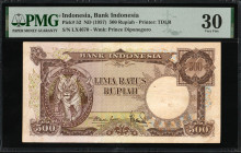 Indonesia 500 Rupiah ND (1957). PMG 30