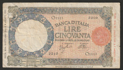 Italy 50 Lire Lupa Capitolina 1943