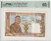 Laos 100 Kip ND (1957). PMG 65 EPQ