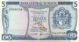 Malta 5 Liri 1973