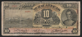 Mexico 10 Pesos 1909. Mirror Serial Number