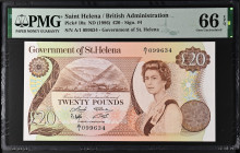 Saint Helena / British Administration 20 Pounds 1986. PMG 66 EPQ