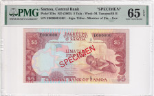 Samoa 5 Tala 2002 Specimen. PMG Gem UNC 65 EPQ. Almost TOP POP! Total Graded by PMG In 65 EPQ: 10. In Higher Grades: 9