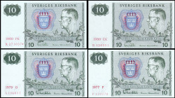 Sweden 10 Kronor 1977, 78, 79, 80. 4 pcs.